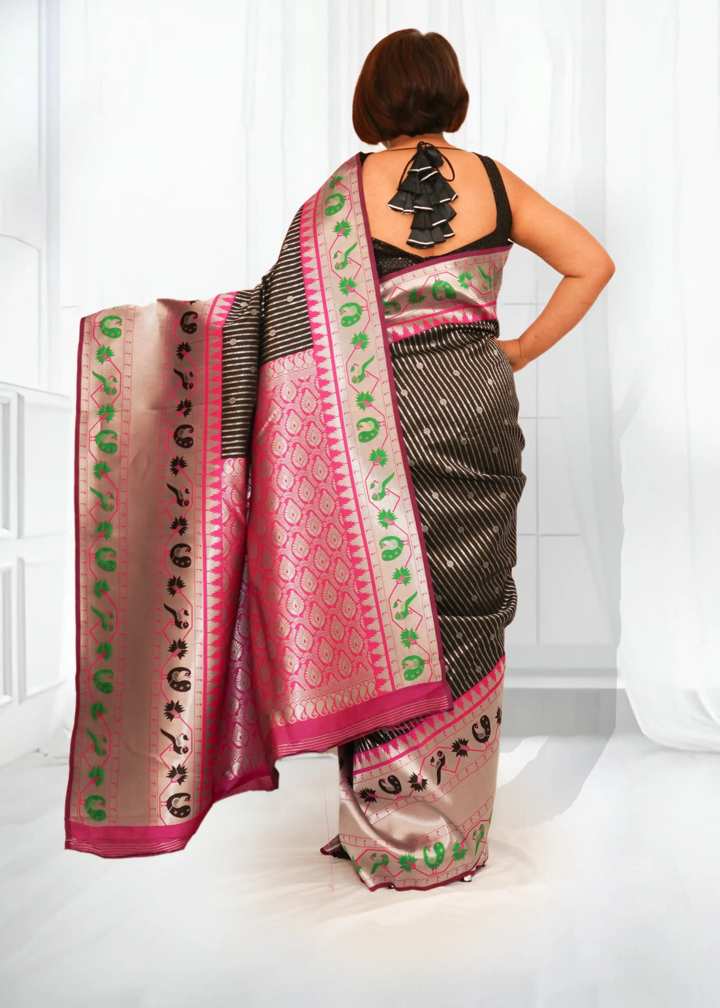 Black Sequence Designer Blouse Sleeveless