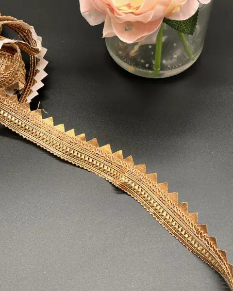 Golden Zari Lace with Intricate Designs