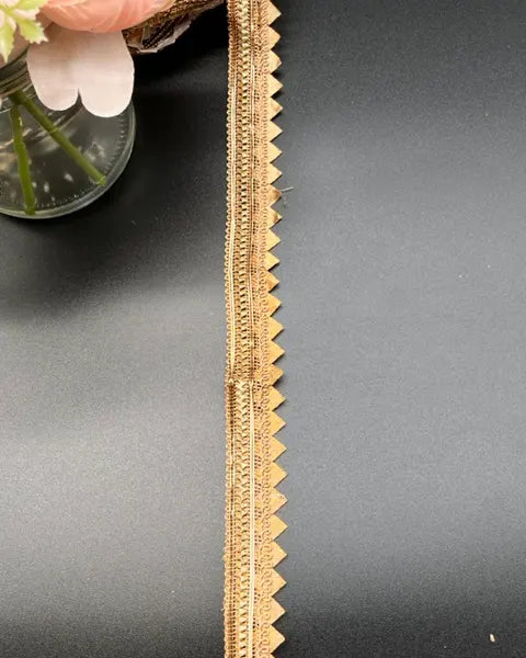 Golden Zari Lace with Intricate Designs
