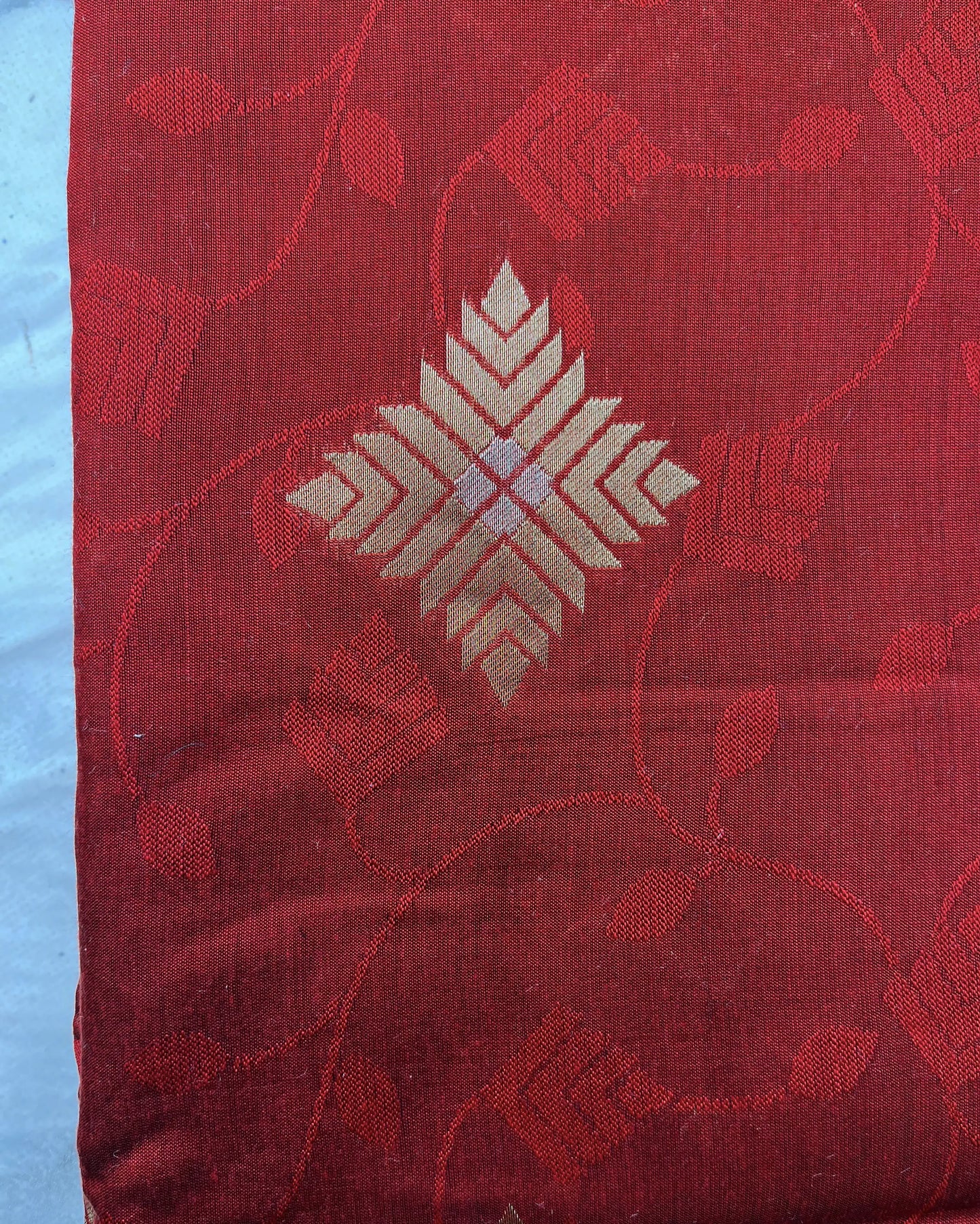 Maroon Cotton Silk Designer Fabric