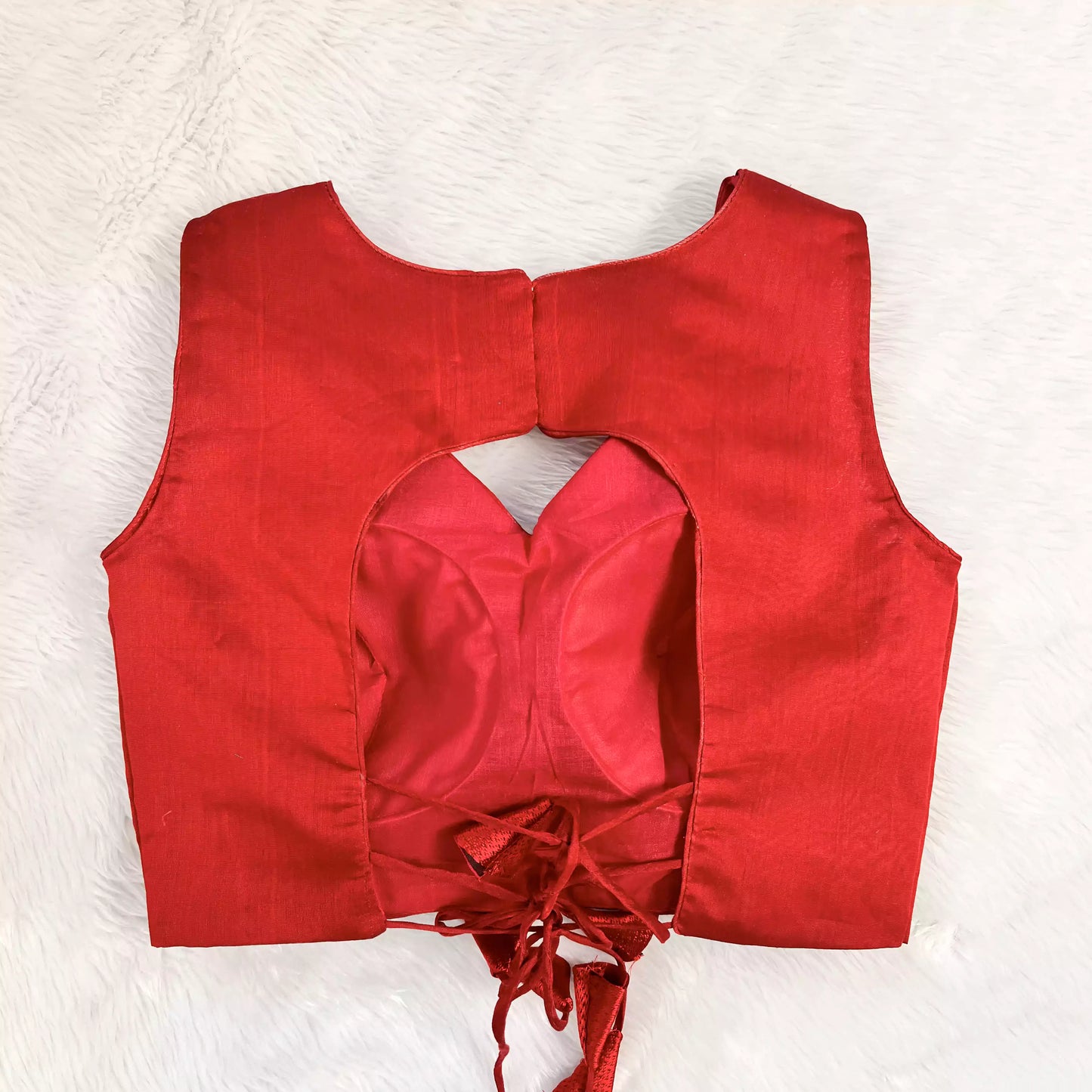 Red Silk Designer Saree Lehenga Blouse