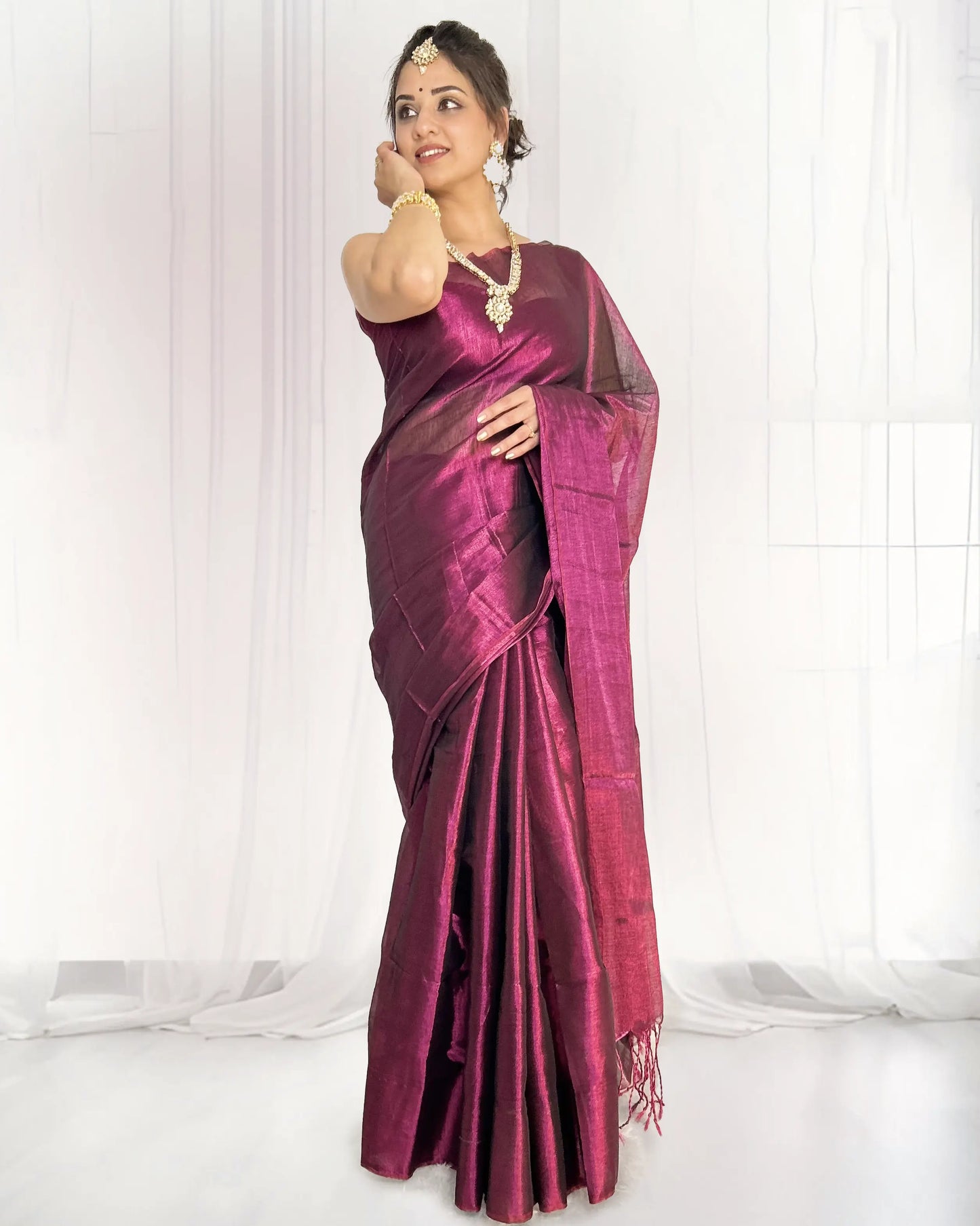 Classic Magenta Silk Saree