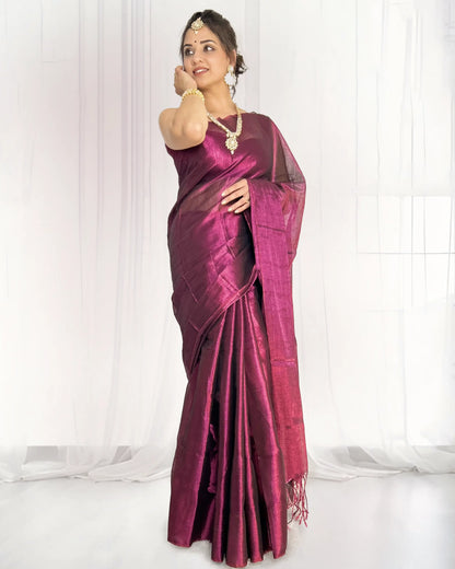 Classic Magenta Silk Saree