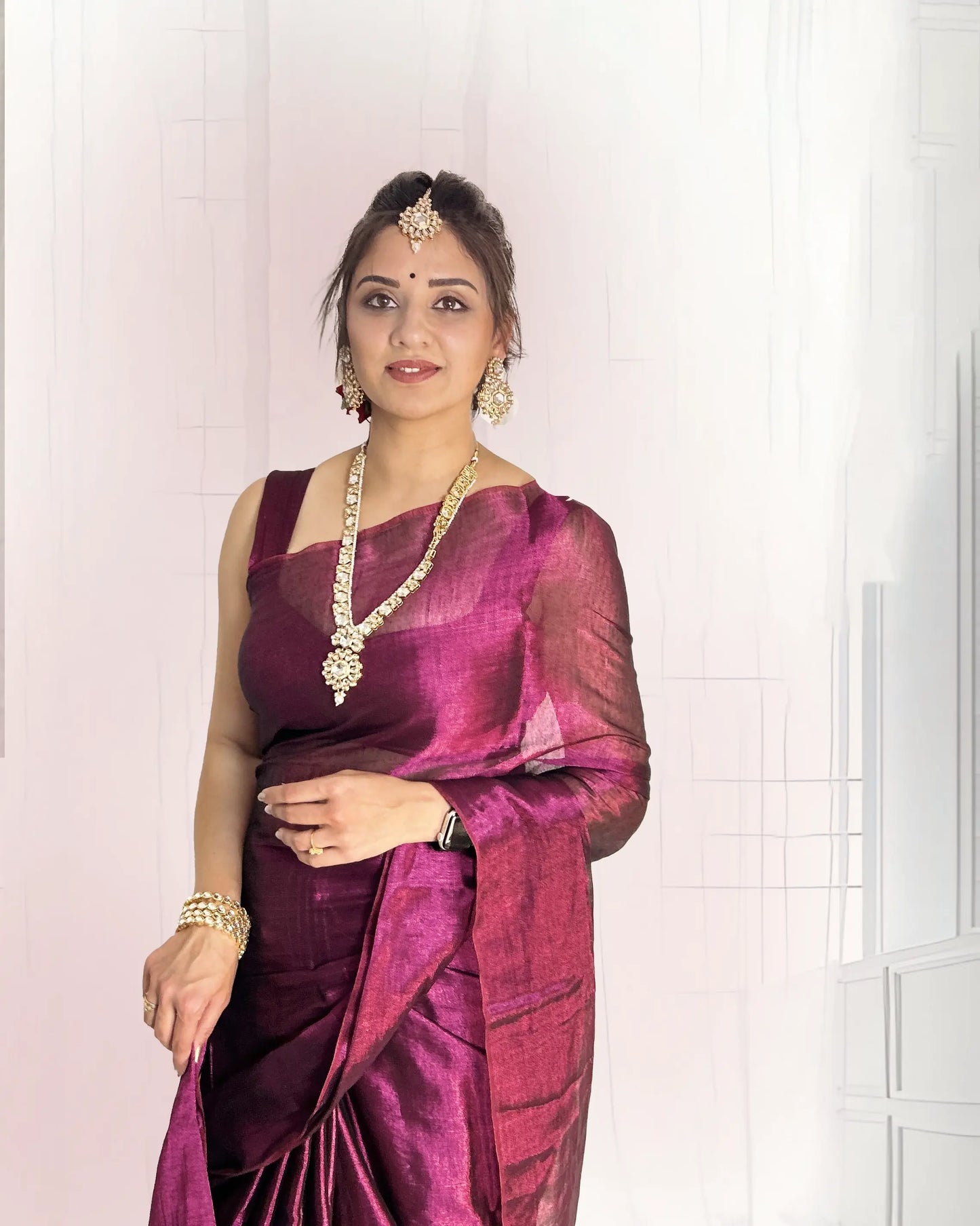 Classic Magenta Silk Saree