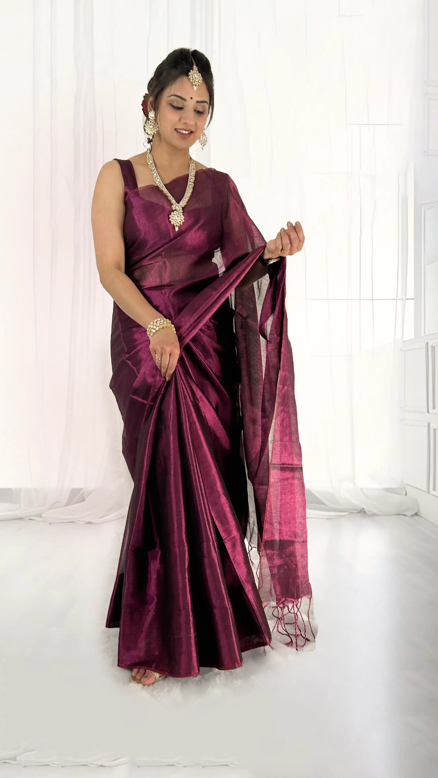 Classic Magenta Silk Saree