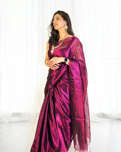 Classic Magenta Silk Saree