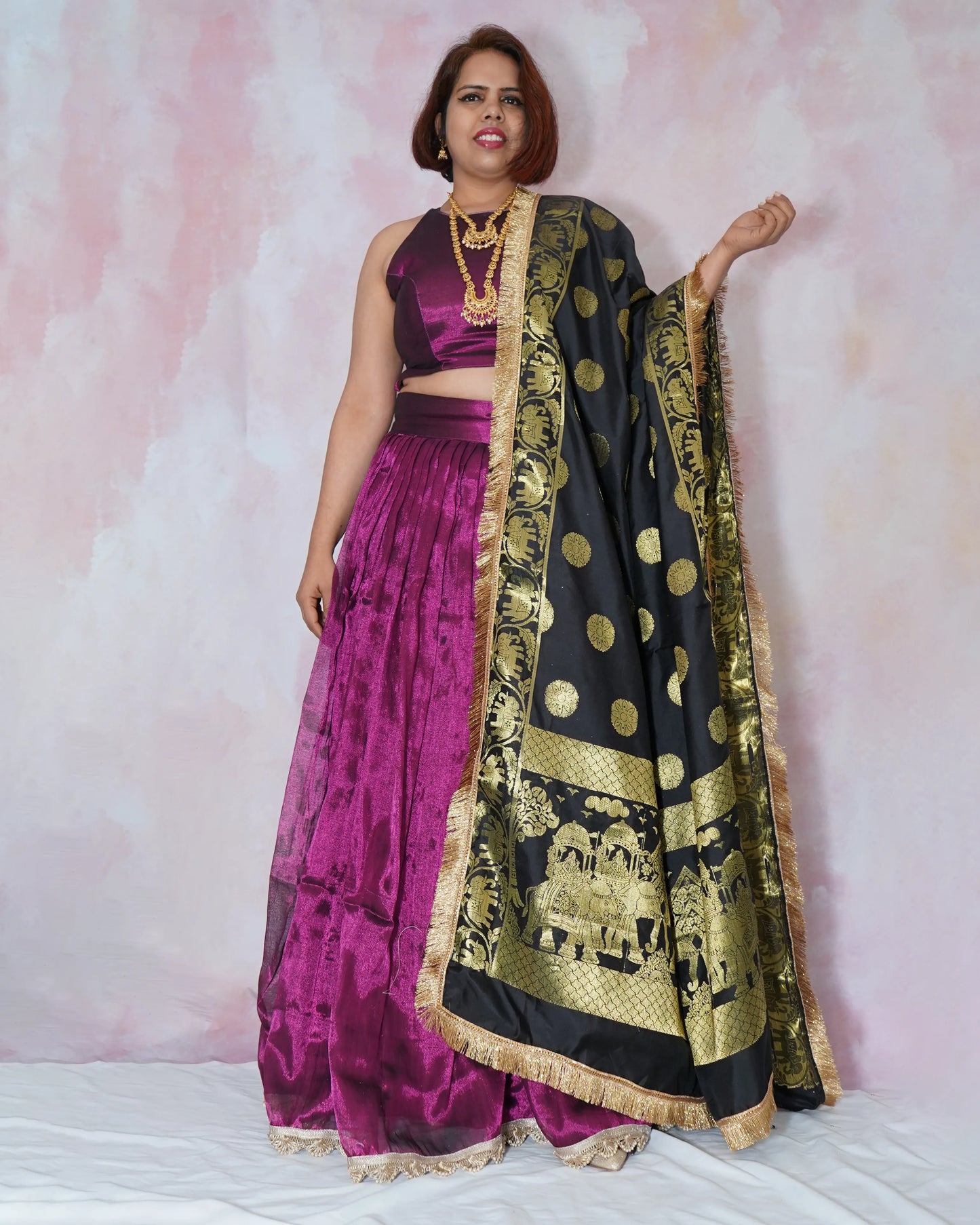 Plain Silk Lehenga Blouse