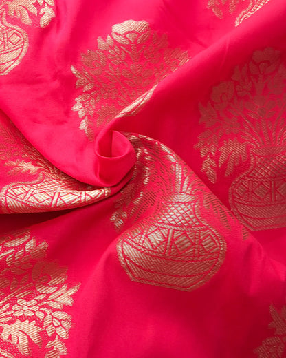 Hot Pink Designer Brocate Silk Fabric