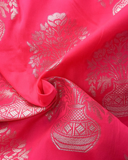 Hot Pink Designer Brocate Silk Fabric