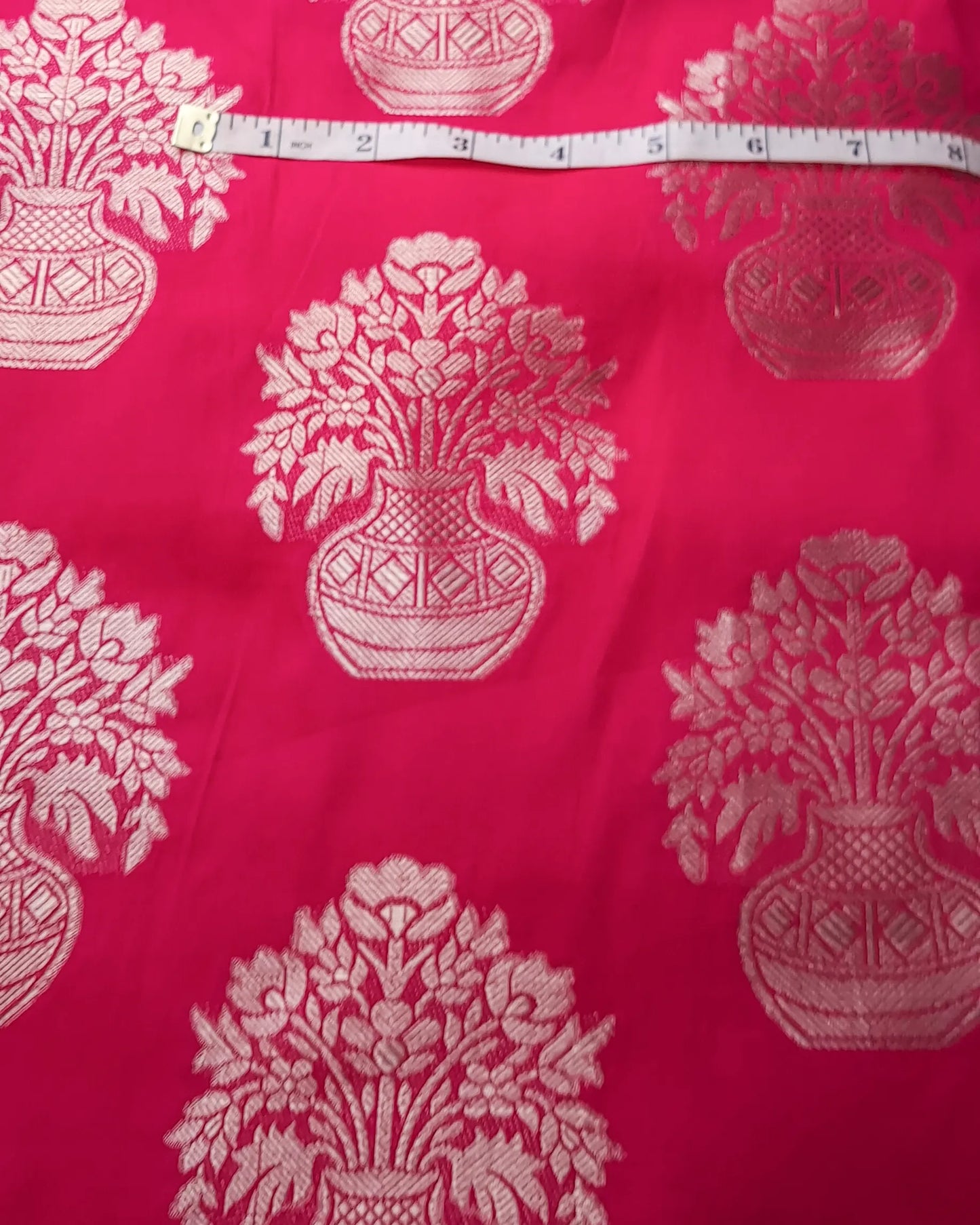 Hot Pink Designer Brocate Silk Fabric