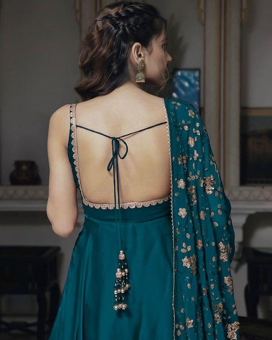 Teal Green anarkali Suit