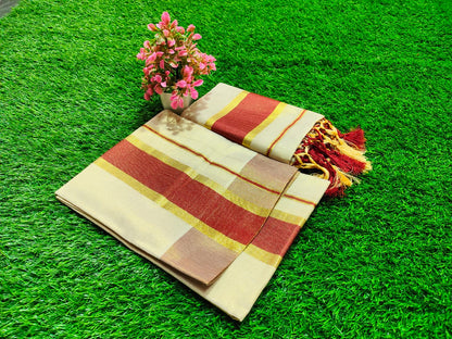 Traditional Onam Tissue Set Mundu