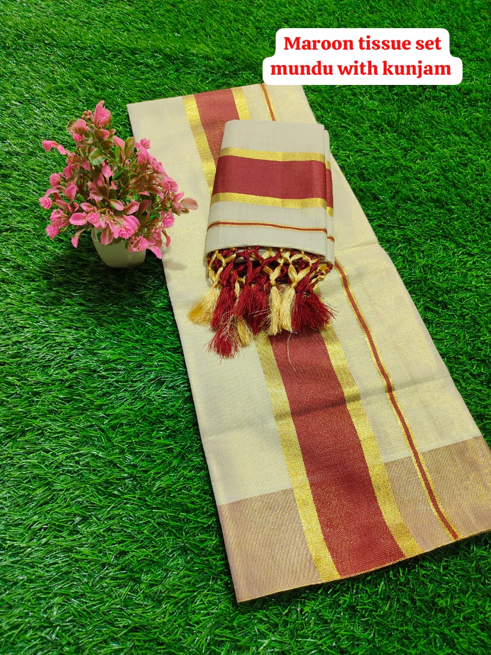 Traditional Onam Tissue Set Mundu