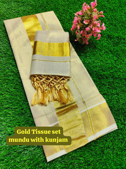 Traditional Onam Tissue Set Mundu